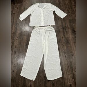 Vintage Victoria's Secret Gold Label Sheer Cream Pajama Set